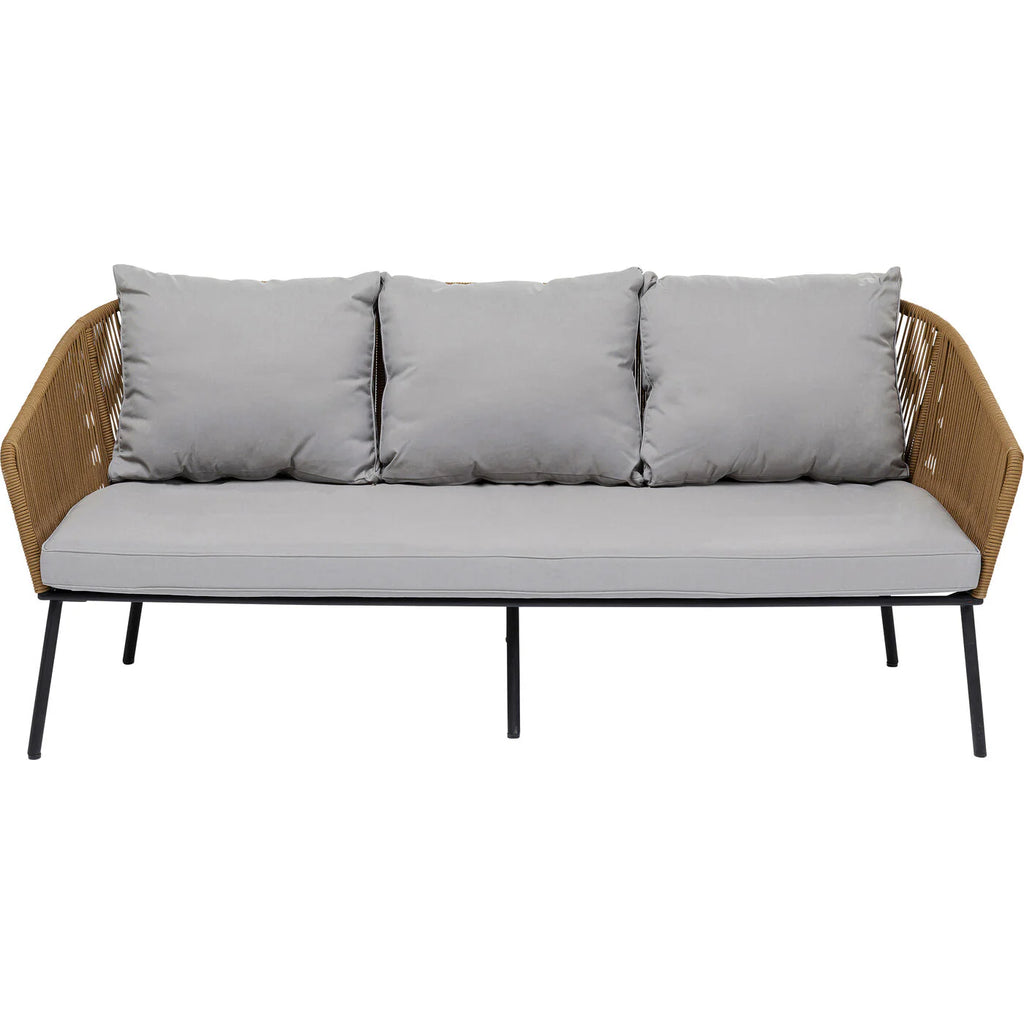 Virasat Outdoor Sofa Set 3 Seater, 2 Single Seater and 1 Center Table Set (Khaki) Braided & Rope-VIRASAT FURNITURE & FURNISHING