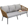 Virasat Outdoor Sofa Set 3 Seater, 2 Single Seater and 1 Center Table Set (Khaki) Braided & Rope-VIRASAT FURNITURE & FURNISHING