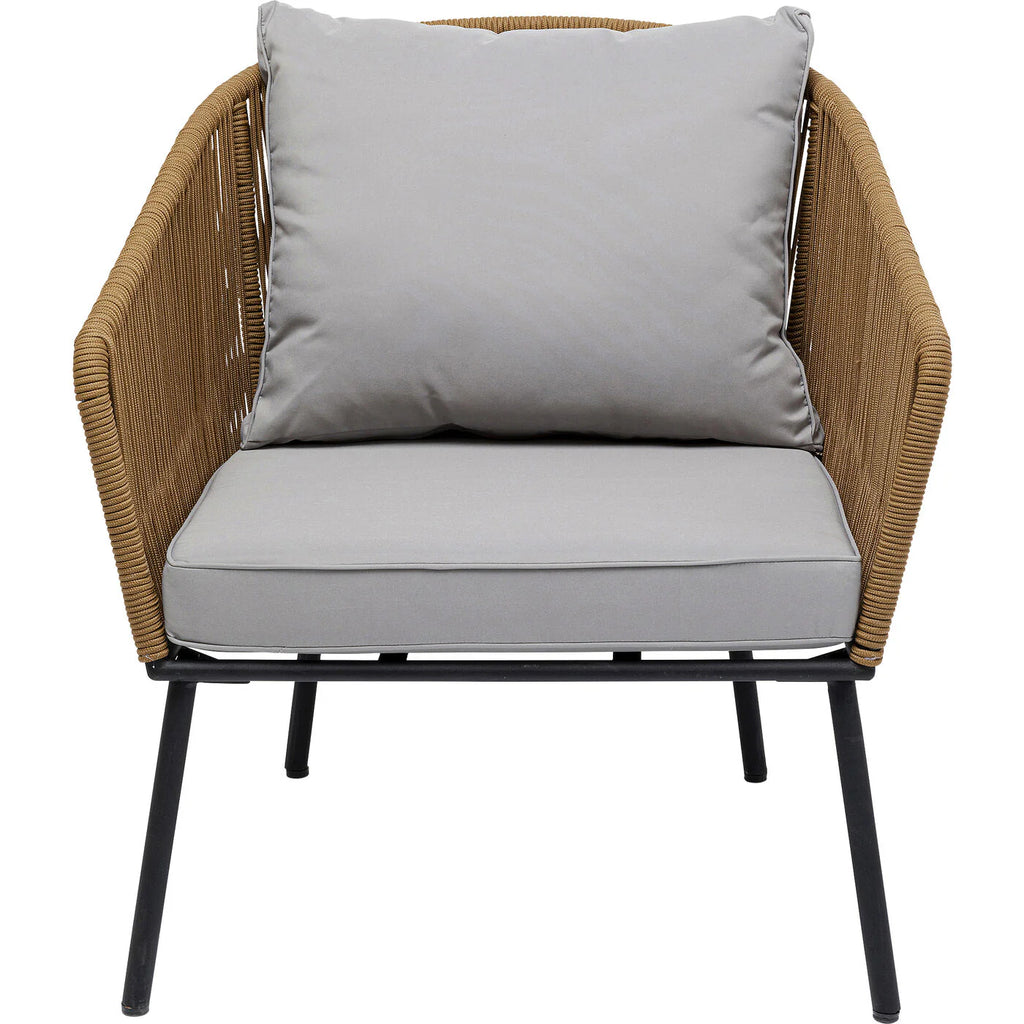 Virasat Outdoor Sofa Set 3 Seater, 2 Single Seater and 1 Center Table Set (Khaki) Braided & Rope-VIRASAT FURNITURE & FURNISHING