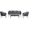 Virasat Outdoor Sofa Set 3 Seater , 2 Single seater and 1 Center Table Set (Dark grey) Braided & Rope-VIRASAT FURNITURE & FURNISHING