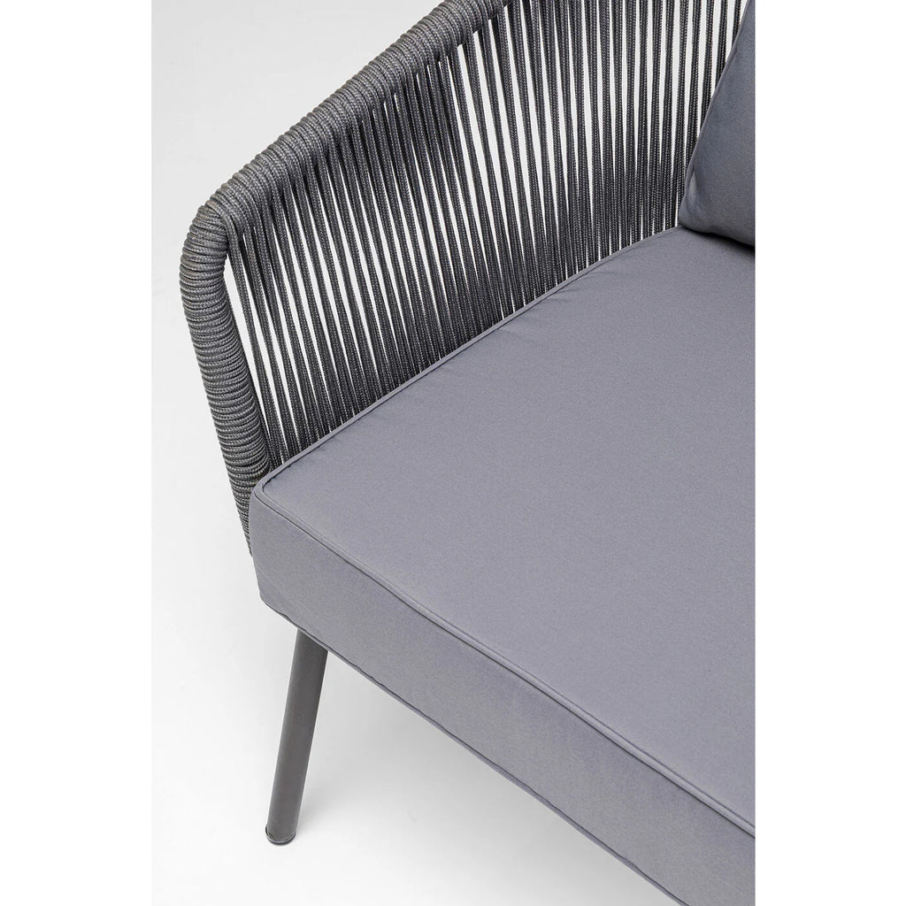 Virasat Outdoor Sofa Set 3 Seater , 2 Single seater and 1 Center Table Set (Dark grey) Braided & Rope-VIRASAT FURNITURE & FURNISHING