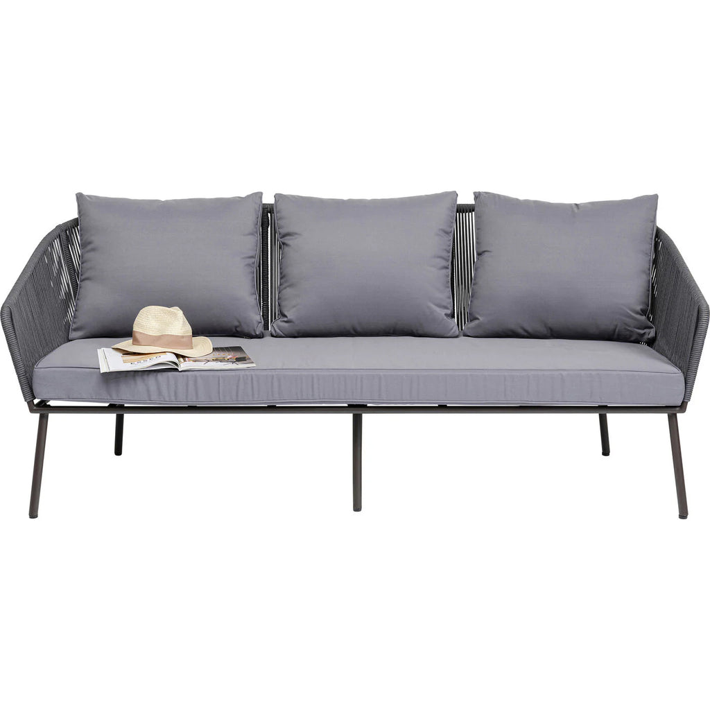 Virasat Outdoor Sofa Set 3 Seater , 2 Single seater and 1 Center Table Set (Dark grey) Braided & Rope-VIRASAT FURNITURE & FURNISHING