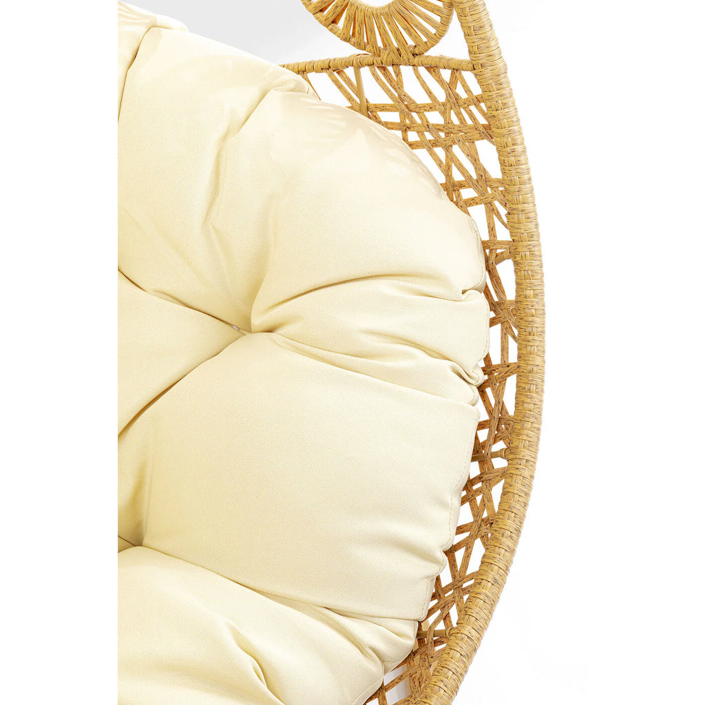 Virasat Single Seater Hanging Swing With Stand For Balcony, Garden (Khaki)-VIRASAT FURNITURE & FURNISHING