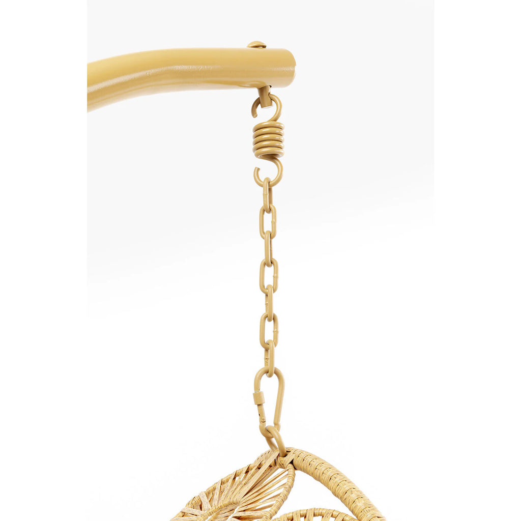 Virasat Single Seater Hanging Swing With Stand For Balcony, Garden (Khaki)-VIRASAT FURNITURE & FURNISHING