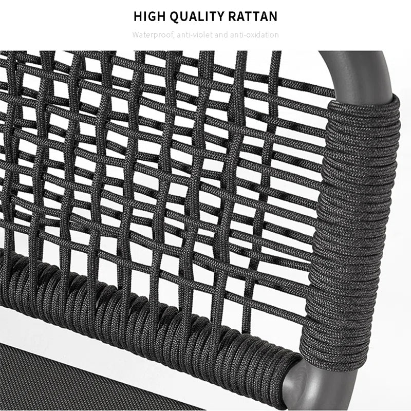 Virasat Outdoor Swimming Poolside Lounger (GREY) Braided & Rope-VIRASAT FURNITURE & FURNISHING
