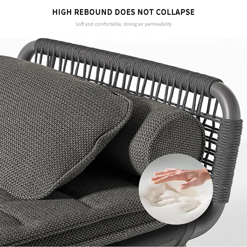 Virasat Outdoor Swimming Poolside Lounger (GREY) Braided & Rope