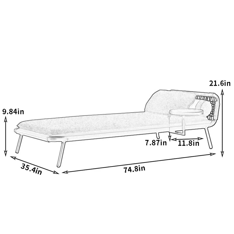 Virasat Outdoor Swimming Poolside Lounger (GREY) Braided & Rope-VIRASAT FURNITURE & FURNISHING