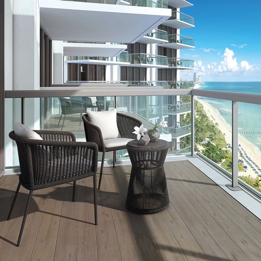 Virasat Outdoor Patio Seating Set 2 Chairs and 1 Table Set (Black) Braided & Rope-VIRASAT FURNITURE & FURNISHING