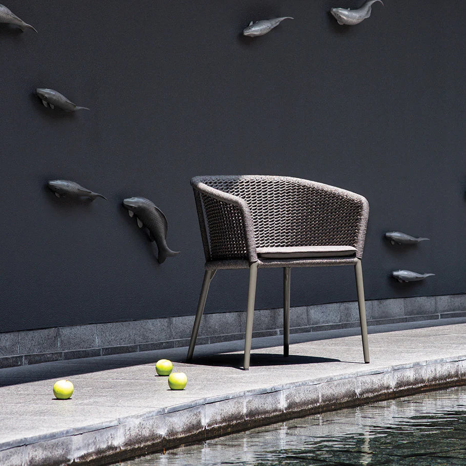 Virasat Outdoor Patio Seating Set 2 Chairs and 1 Table Set (Black) Braided & Rope-VIRASAT FURNITURE & FURNISHING