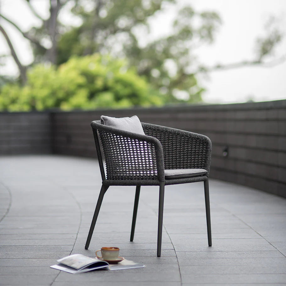 VIRASAT FURNITURE PICO OUTDOOR PATIO SEATING SET 2 CHAIRS AND 1 TABLE SET (BLACK) BRAIDED & ROPE