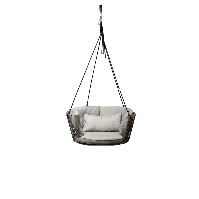 VIRASAT FURNITURE NICO SINGLE SEATER HANGING SWING WITHOUT STAND FOR BALCONY & GARDEN SWING (DARK BROWN)