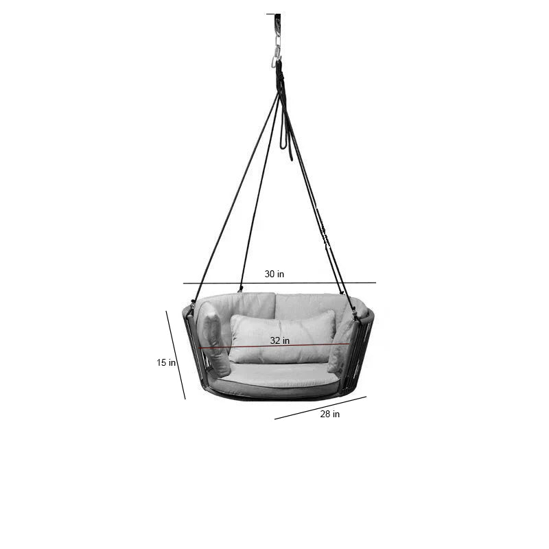 VIRASAT FURNITURE NICO SINGLE SEATER HANGING SWING WITHOUT STAND FOR BALCONY & GARDEN SWING (DARK BROWN)