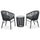 Virasat Outdoor Patio Seating Set 2 Chairs 1 Table Black-VIRASAT FURNITURE & FURNISHING