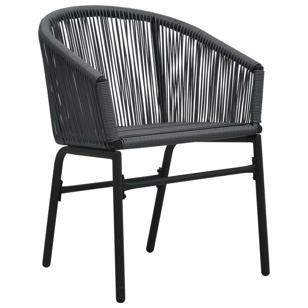 Virasat Outdoor Patio Seating Set 2 Chairs 1 Table Black-VIRASAT FURNITURE & FURNISHING