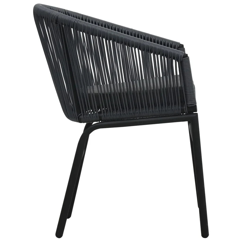 Virasat Outdoor Patio Seating Set 2 Chairs 1 Table Black-VIRASAT FURNITURE & FURNISHING
