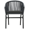 Virasat Outdoor Patio Seating Set 2 Chairs 1 Table Black-VIRASAT FURNITURE & FURNISHING