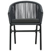 VIRASAT FURNITURE NITRA OUTDOOR PATIO SEATING SET 2 CHAIRS AND 1 TABLE SET (BLACK)