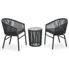 VIRASAT FURNITURE NITRA OUTDOOR PATIO SEATING SET 2 CHAIRS AND 1 TABLE SET (BLACK)