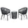 VIRASAT FURNITURE NITRA OUTDOOR PATIO SEATING SET 2 CHAIRS AND 1 TABLE SET (BLACK)