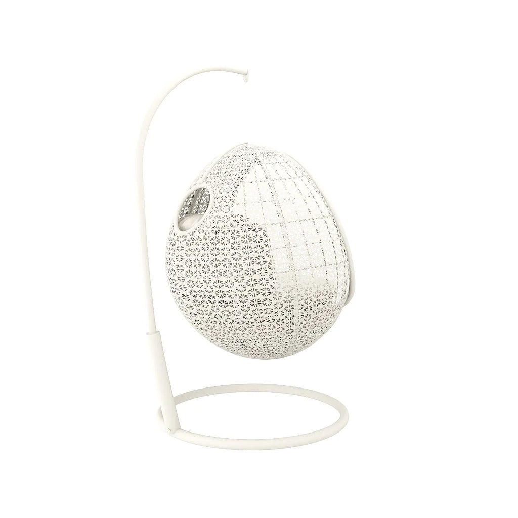 Virasat Single Seater Hanging Swing With Stand For Balcony, Garden Swing (White)-VIRASAT FURNITURE & FURNISHING