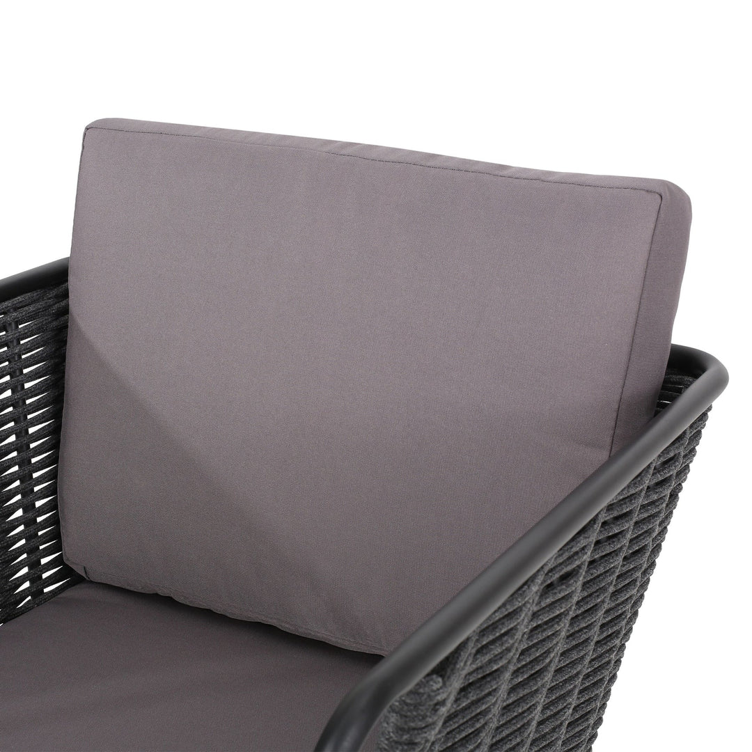 Virasat Scat Outdoor Patio Seating Set 2 Chairs and 1 Table Set (Grey) Braided & Rope