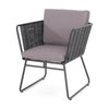 Virasat Outdoor Patio Seating Set 2 Chairs and 1 Table Set (Grey) Braided & Rope-VIRASAT FURNITURE & FURNISHING