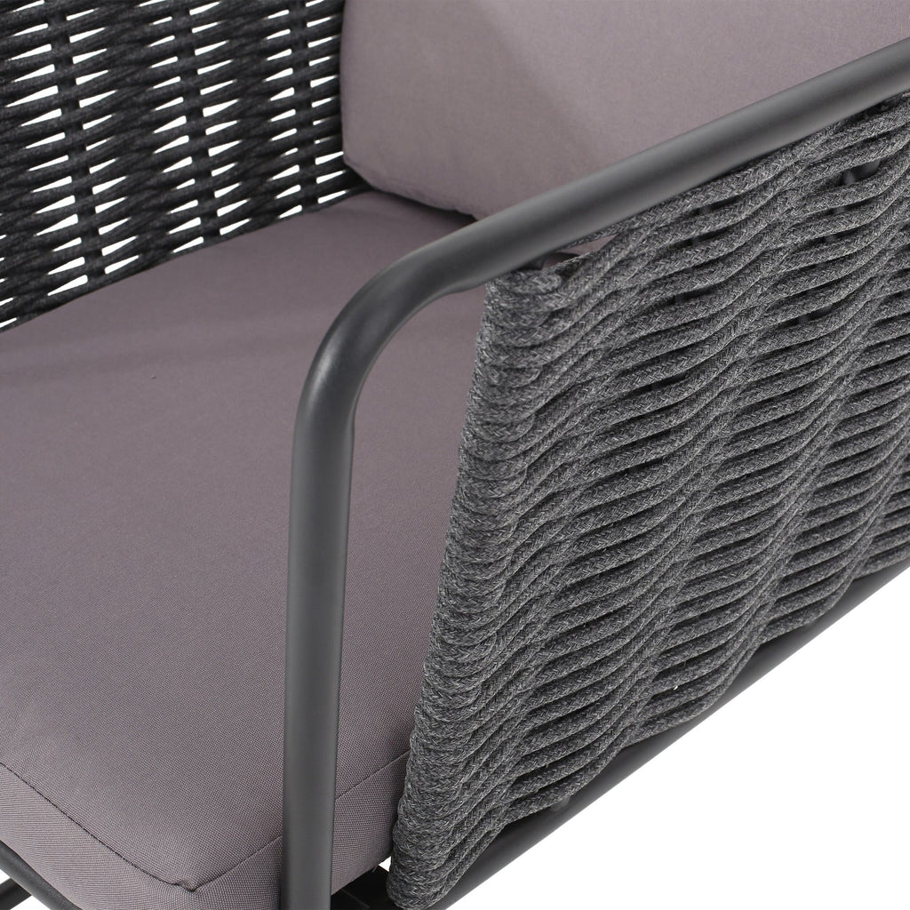 Virasat Outdoor Patio Seating Set 2 Chairs and 1 Table Set (Grey) Braided & Rope-VIRASAT FURNITURE & FURNISHING