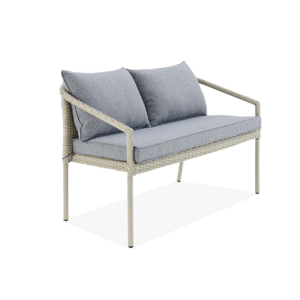 Virasat Outdoor Garden Balcony Sofa Set 2 Seater, 2 Single Seater and 1 Center Table Set (Cream)-VIRASAT FURNITURE & FURNISHING