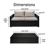 Virasat Outdoor Sofa Set 2 Seater and 1 Center Table (Black + Beige)-VIRASAT FURNITURE & FURNISHING
