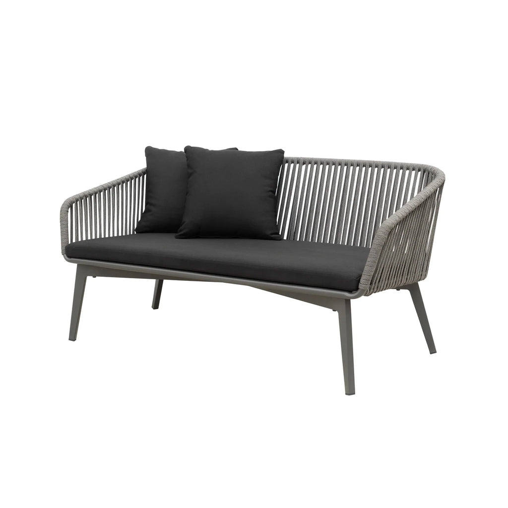 Virasat Outdoor Garden Balcony Sofa Set 2 Seater, 2 Single seater and 1 Center Table Set, Braid & Rope (Dark Grey)-VIRASAT FURNITURE & FURNISHING