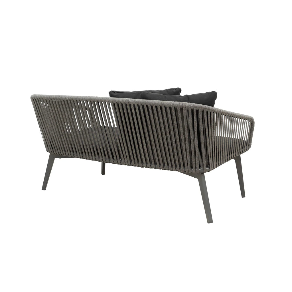 Virasat Outdoor Garden Balcony Sofa Set 2 Seater, 2 Single seater and 1 Center Table Set, Braid & Rope (Dark Grey)-VIRASAT FURNITURE & FURNISHING
