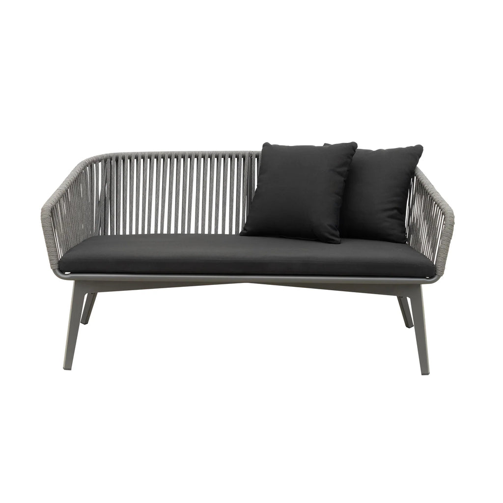 Virasat Outdoor Garden Balcony Sofa Set 2 Seater, 2 Single seater and 1 Center Table Set, Braid & Rope (Dark Grey)-VIRASAT FURNITURE & FURNISHING
