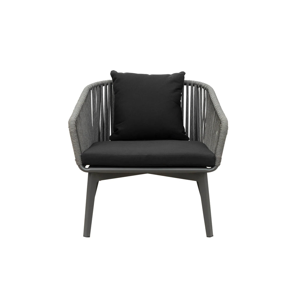 Virasat Outdoor Garden Balcony Sofa Set 2 Seater, 2 Single seater and 1 Center Table Set, Braid & Rope (Dark Grey)-VIRASAT FURNITURE & FURNISHING