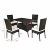 Virasat Outdoor Patio Dining Set 4 Chairs and 1 Table (Dark Brown)-VIRASAT FURNITURE & FURNISHING