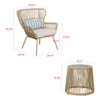 VIRASAT FURNITURE ROW OUTDOOR PATIO SEATING SET 2 CHAIRS AND 1 TABLE SET (KHAKI)