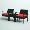 Virasat Outdoor Patio Seating Set 2 Chairs and 1 Table Set (Brown + Red)-VIRASAT FURNITURE & FURNISHING