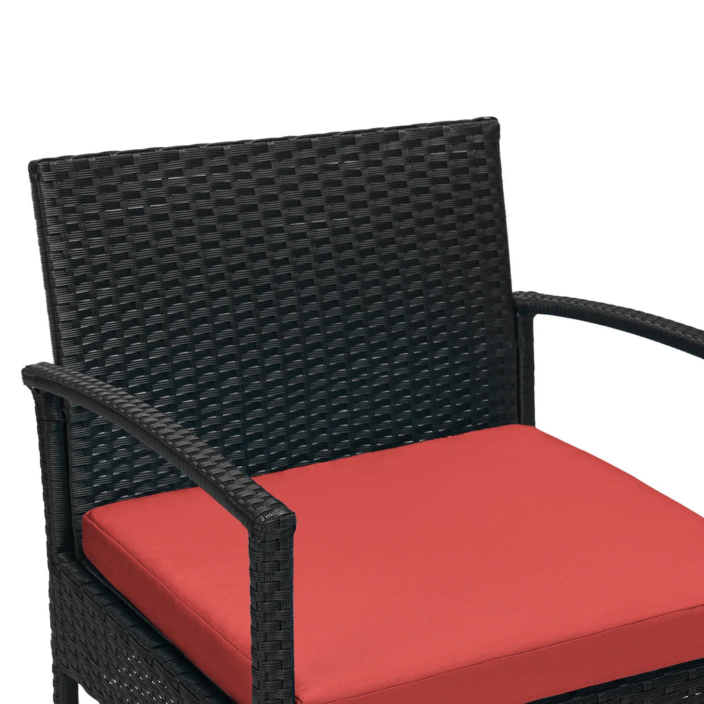 Virasat Outdoor Patio Seating Set 2 Chairs and 1 Table Set (Brown + Red)-VIRASAT FURNITURE & FURNISHING