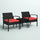 Virasat Outdoor Patio Seating Set 2 Chairs and 1 Table Set (Brown + Red)-VIRASAT FURNITURE & FURNISHING