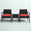 Virasat Outdoor Patio Seating Set 2 Chairs and 1 Table Set (Brown + Red)-VIRASAT FURNITURE & FURNISHING
