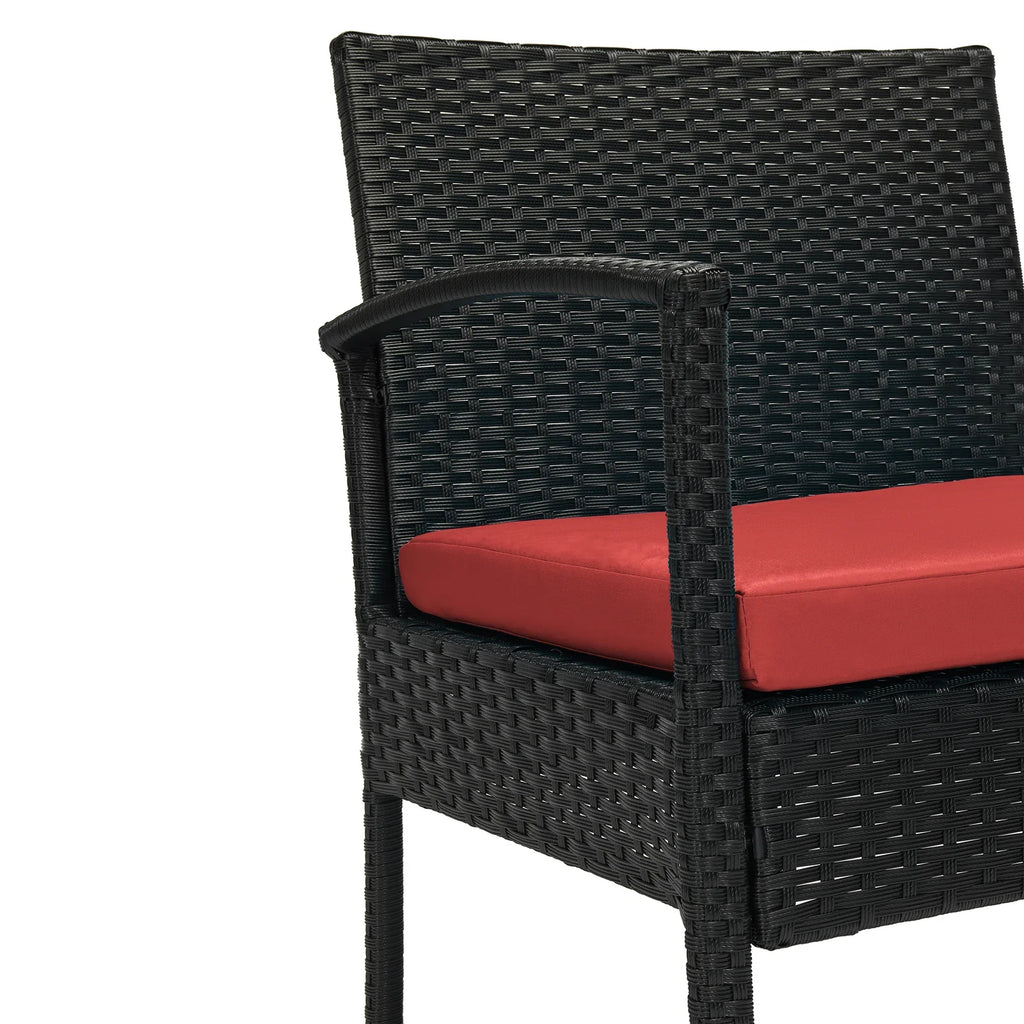 Virasat Outdoor Patio Seating Set 2 Chairs and 1 Table Set (Brown + Red)-VIRASAT FURNITURE & FURNISHING
