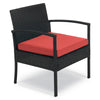 Virasat Outdoor Patio Seating Set 2 Chairs and 1 Table Set (Brown + Red)-VIRASAT FURNITURE & FURNISHING