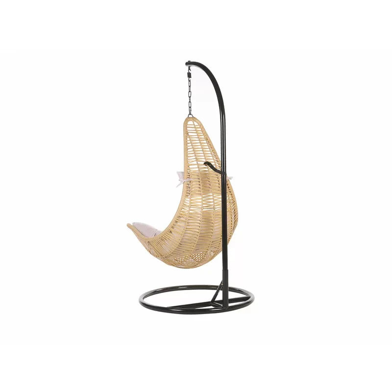 VIRASAT FURNITURE LEONZIO SINGLE SEATER HANGING SWING WITH STAND FOR BALCONY & GARDEN SWING (GOLD)