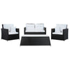 Virasat Outdoor Sofa Set 2 Seater, 2 Single Seater and 1 Center Table (Black + White)-VIRASAT FURNITURE & FURNISHING