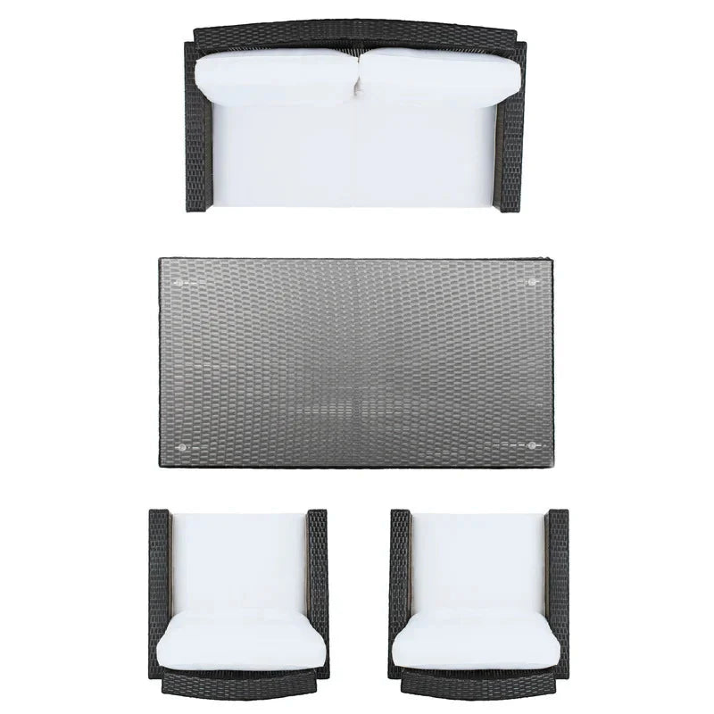 Virasat Outdoor Sofa Set 2 Seater, 2 Single Seater and 1 Center Table (Black + White)-VIRASAT FURNITURE & FURNISHING