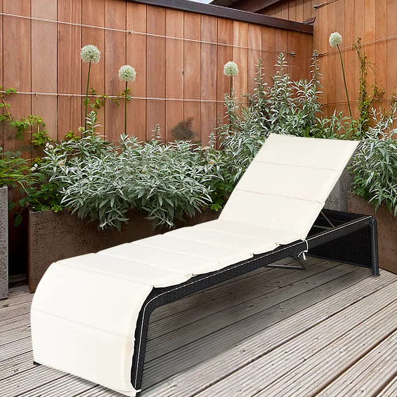 Virasat Outdoor Swimming Poolside Lounger Black-VIRASAT FURNITURE & FURNISHING