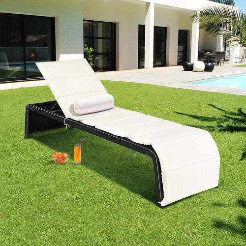 Virasat Outdoor Swimming Poolside Lounger Black-VIRASAT FURNITURE & FURNISHING