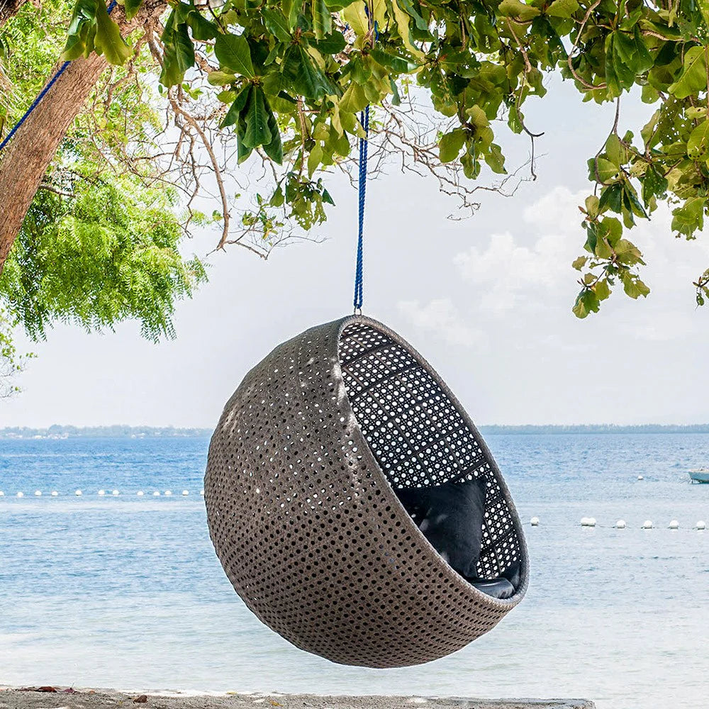 Virasat Single Seater Hanging Swing Without Stand For Balcony, Garden Swing (Grey)-VIRASAT FURNITURE & FURNISHING