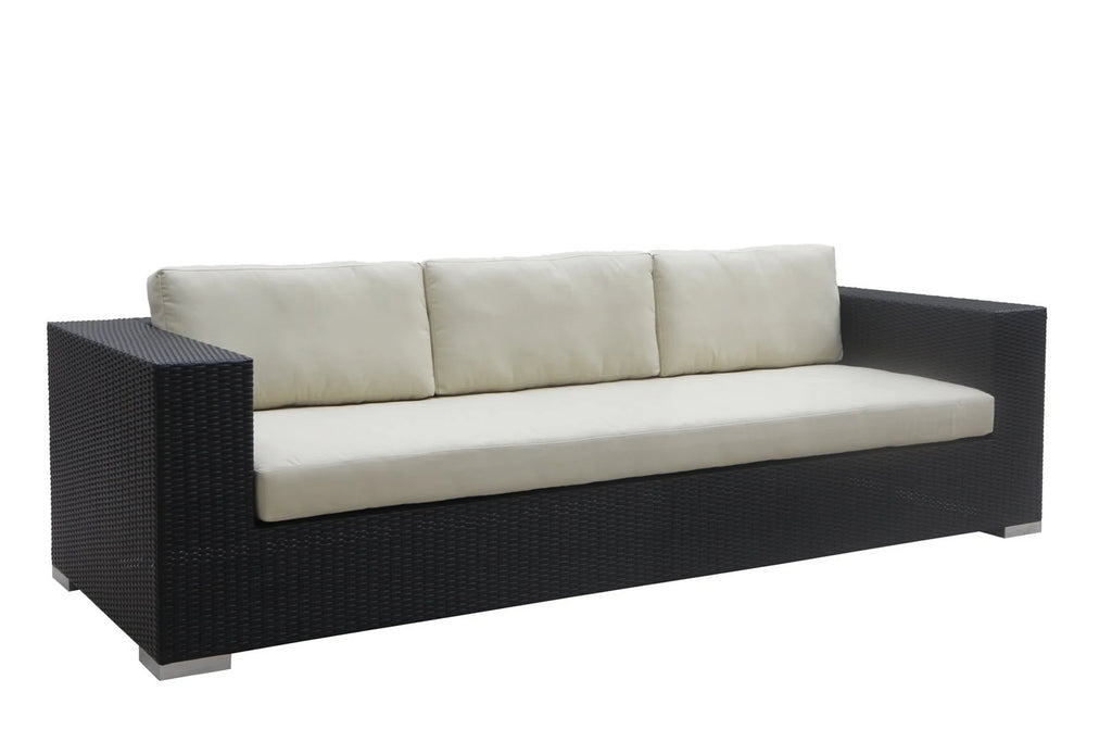 Virasat Outdoor Garden Balcony Sofa Set 3 Seater, 2 Seater, 1 Seater, 1 Ottoman, 1 Center Table and 1 Side Table Set (Black)-VIRASAT FURNITURE & FURNISHING