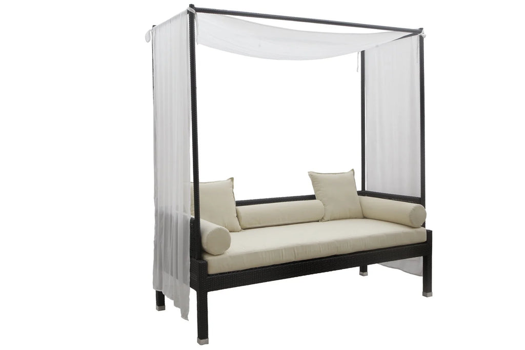 Virasat Outdoor Poolside Sunbed With Cushion Daybed (Black)-VIRASAT FURNITURE & FURNISHING