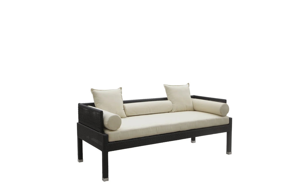 Virasat Outdoor Poolside Sunbed With Cushion Daybed (Black)-VIRASAT FURNITURE & FURNISHING